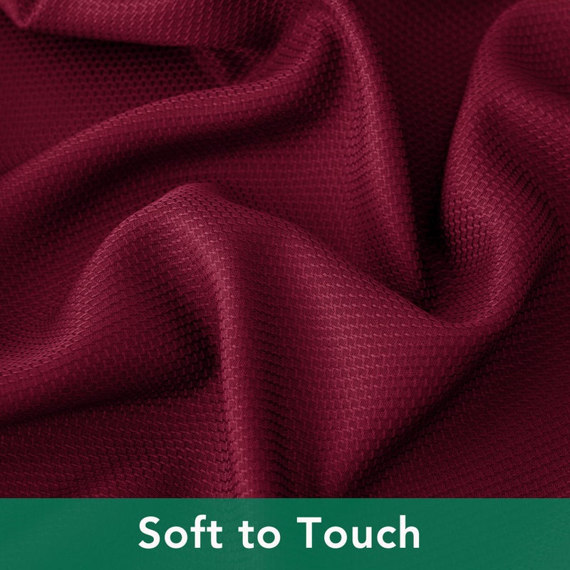 Biscaynebay Textured Fabric Christmas Rectangle Tablecloths 60x84 Inches, Burgundy Water Resistant Tablecloths for Dining, Kitchen, Wedding, Parties etc. Machine Washable - Image 4